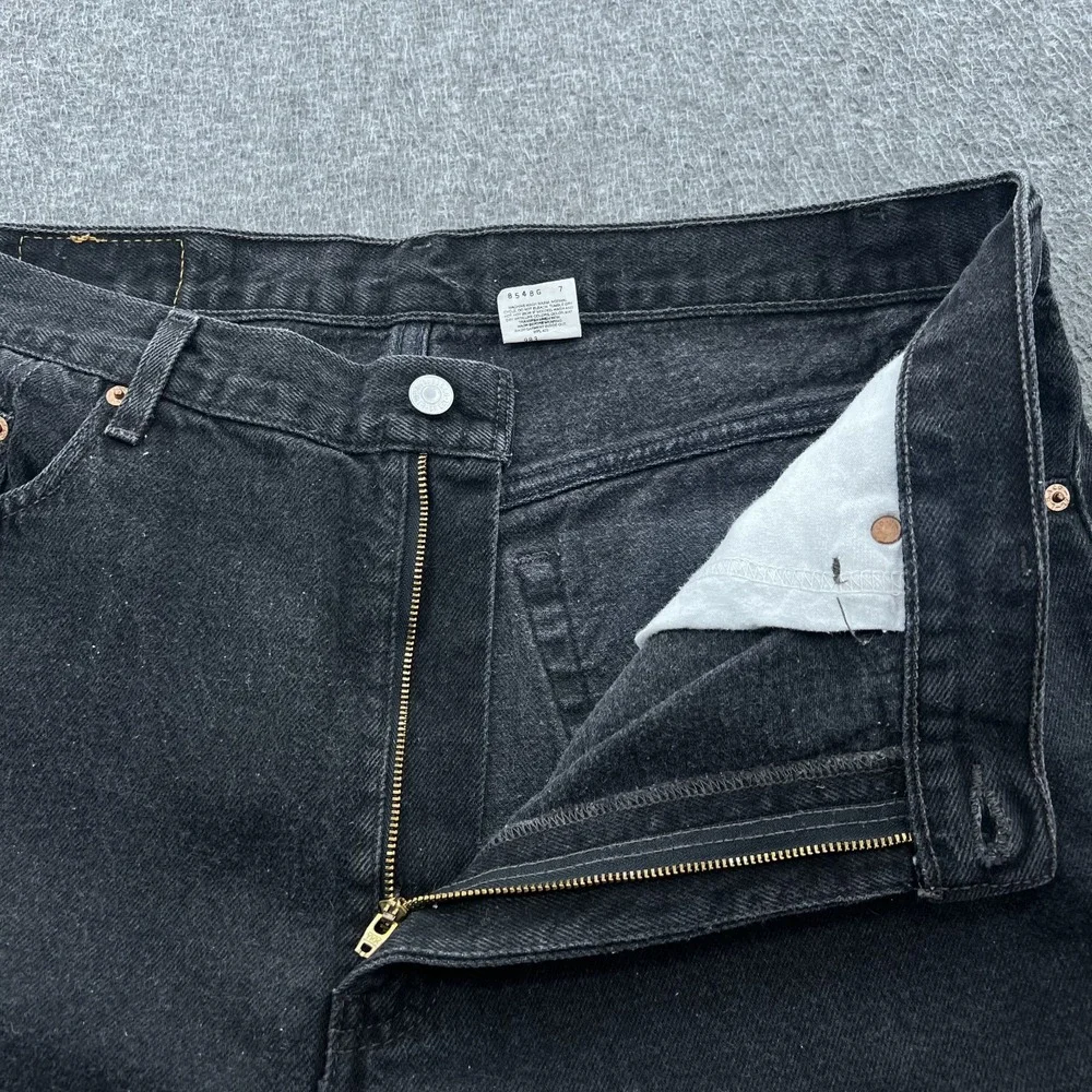 Vintage Levis 505 Jeans Mens 38 x 29 Black Faded Grunge Straight Leg Y2K Skater